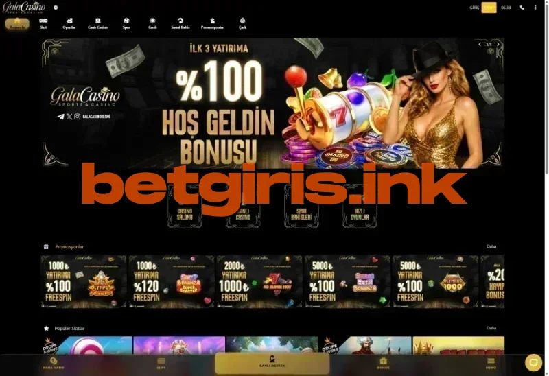Galacasino ana sayfa görünümü