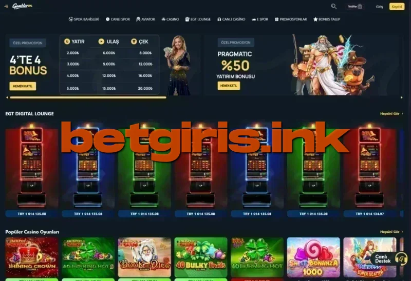 Gambleron ana sayfa görünümü