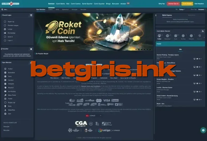 Globalbahis ana sayfa görünümü