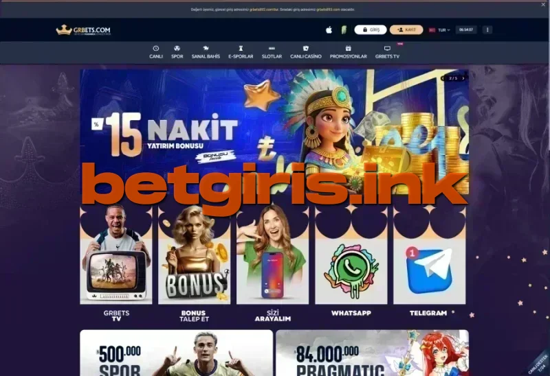 GRBets ana sayfa görünümü