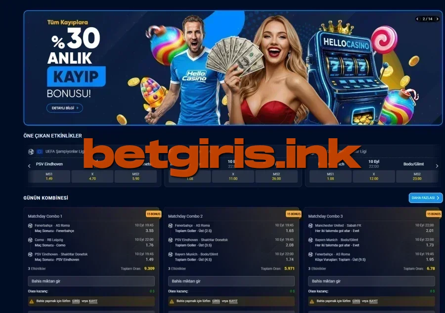 Hellocasino ana sayfa görünümü