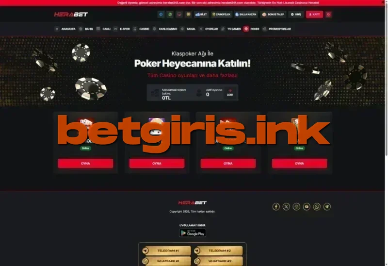 Herabet ana sayfa görünümü