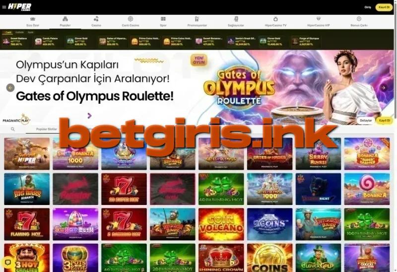 HiperCasino ana sayfa görünümü