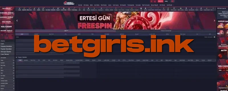 Hızlı Casino ana sayfa görünümü