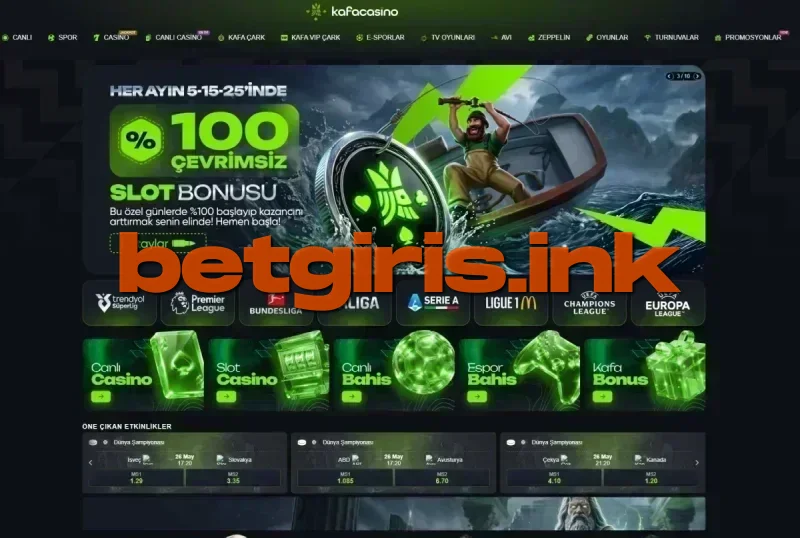 Kafa Casino ana sayfa görünümü