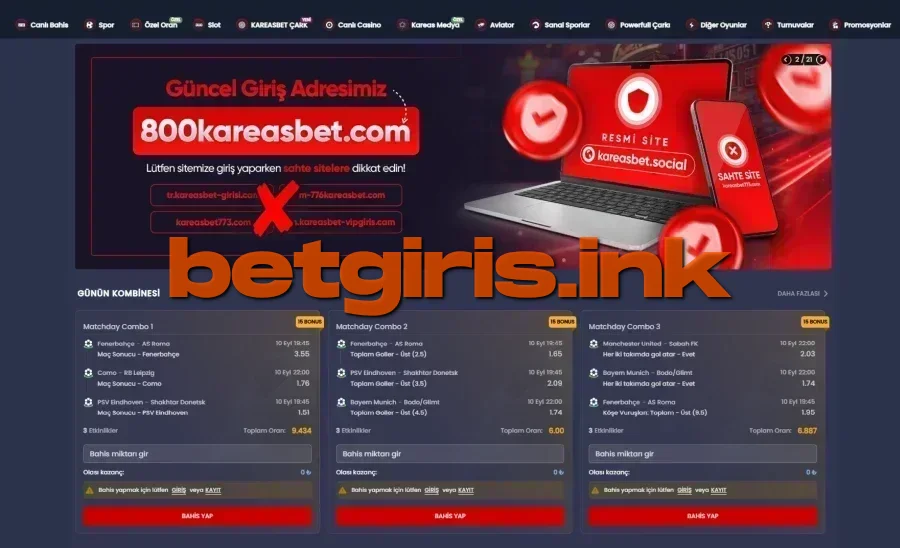 Kareas ana sayfa görünümü
