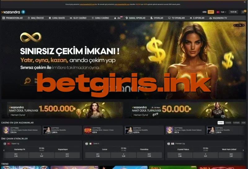 Kazandra ana sayfa görünümü