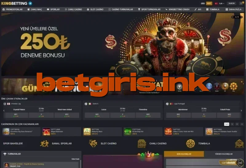 Kingbetting ana sayfa görünümü