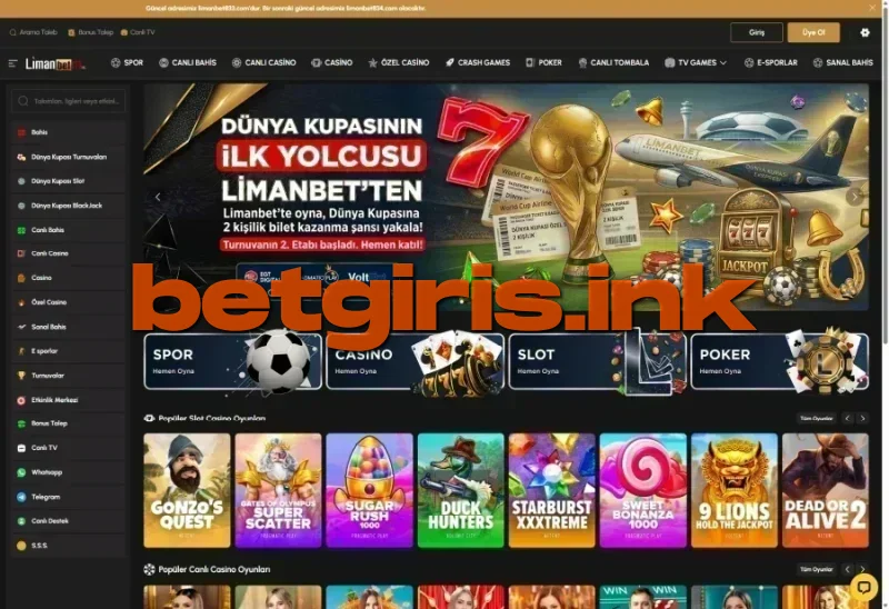 Limanbet ana sayfa görünümü