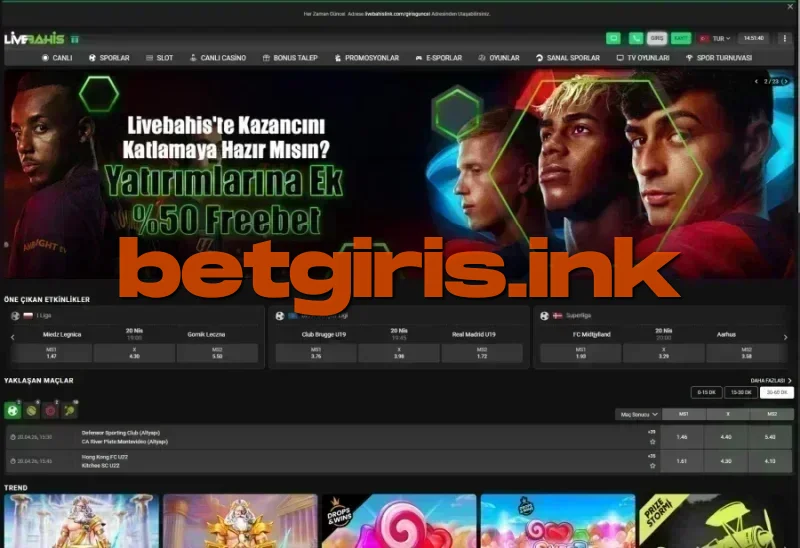 Livebahis ana sayfa görünümü