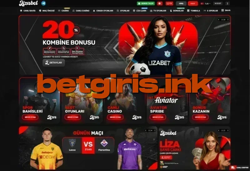 Lizabet ana sayfa görünümü