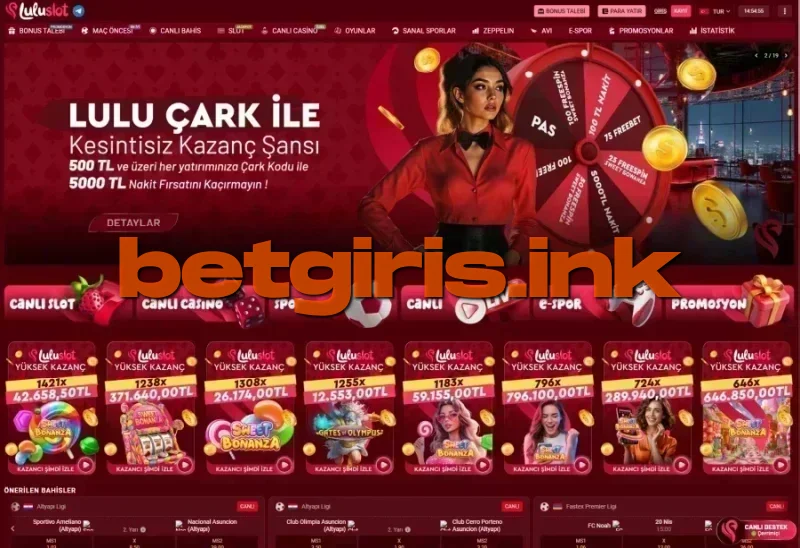 Luluslot ana sayfa görünümü