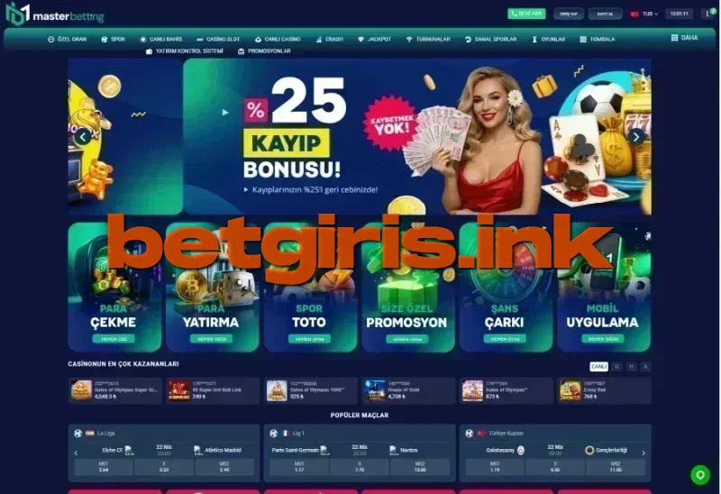 Masterbetting ana sayfa görünümü