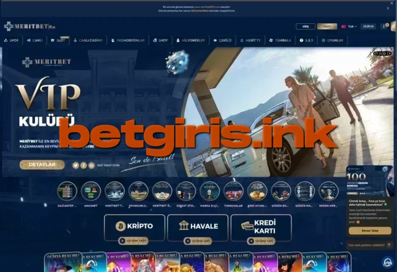 Meritcasino ana sayfa görünümü