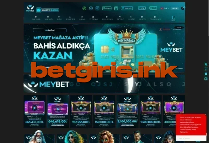 Meybet ana sayfa görünümü