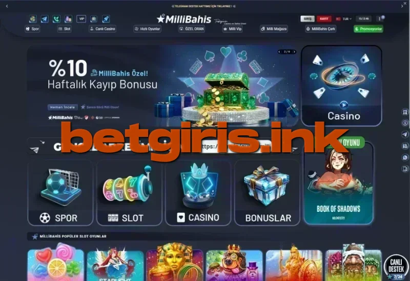 Millibahis ana sayfa görünümü
