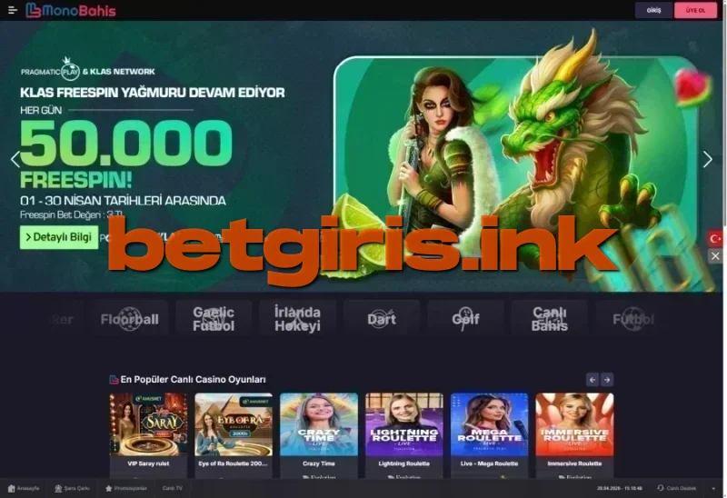 Monobahis ana sayfa görünümü