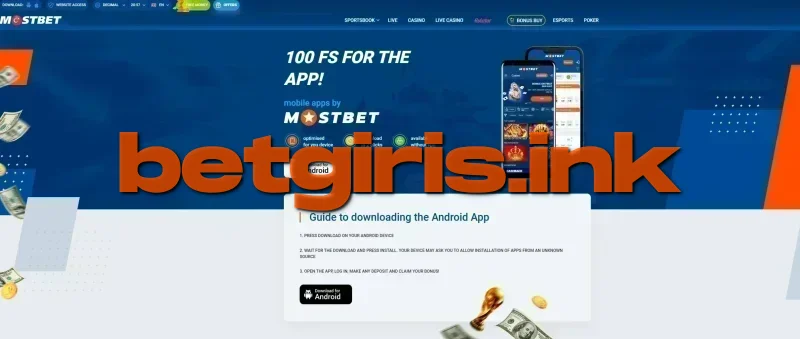 Mostbet ana sayfa görünümü