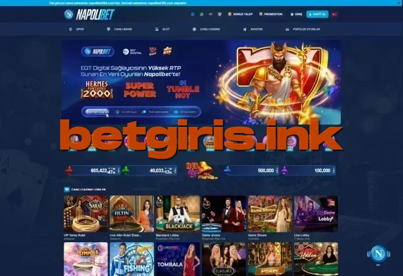 Napolibet ana sayfa görünümü
