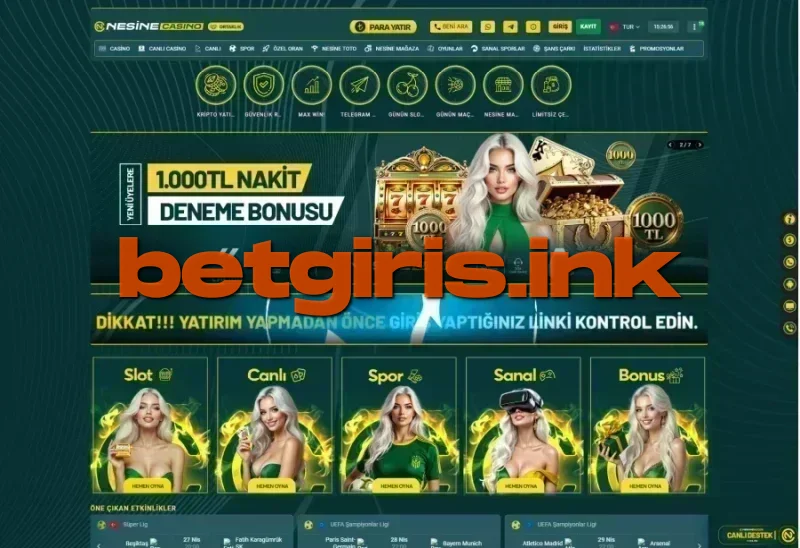 NesineCasino ana sayfa görünümü