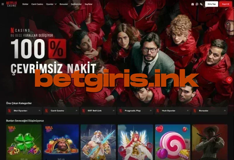Netflix Casino ana sayfa görünümü