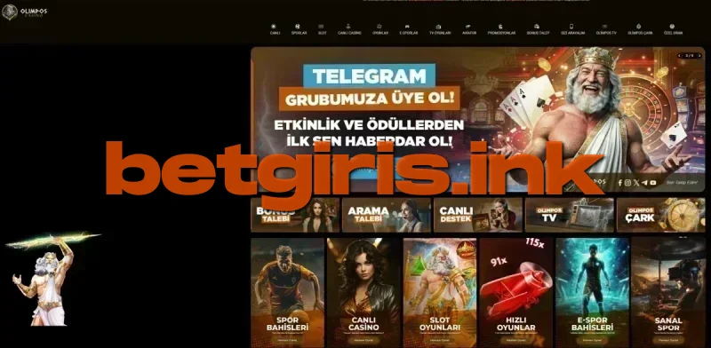 Olimpos Casino ana sayfa görünümü