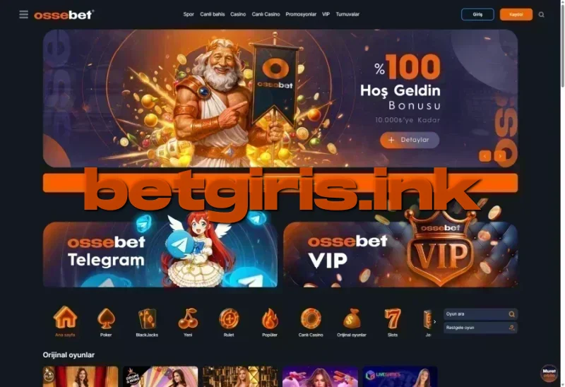 Ossebet ana sayfa görünümü