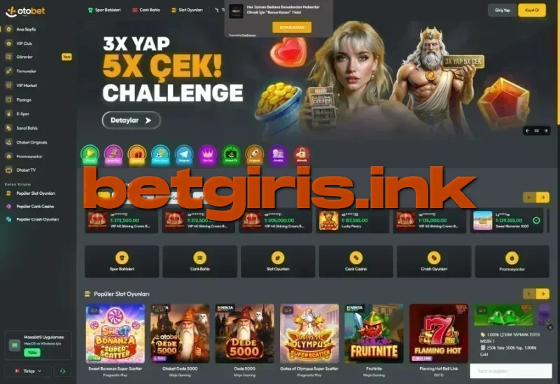 Otobet ana sayfa görünümü