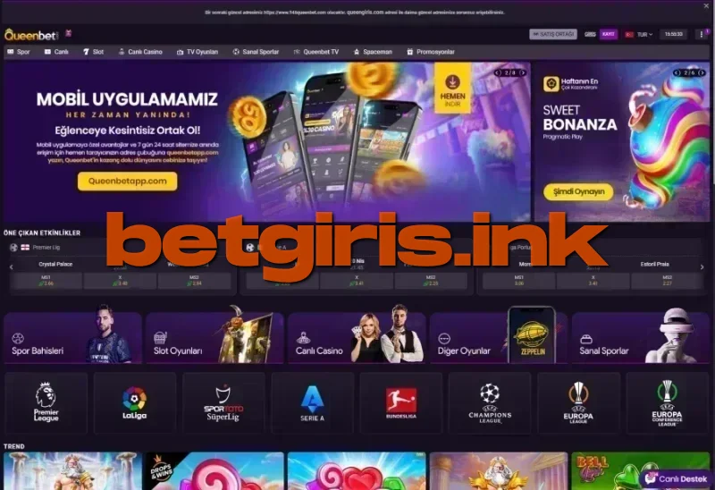 Queenbet ana sayfa görünümü