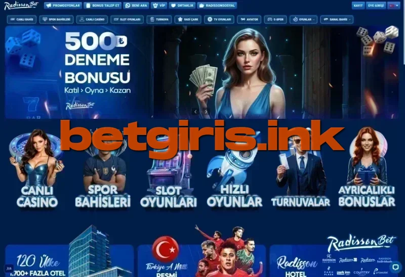 Radissonbet ana sayfa görünümü