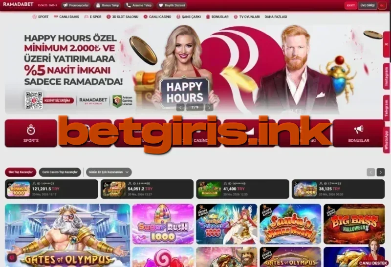 Ramadabet ana sayfa görünümü