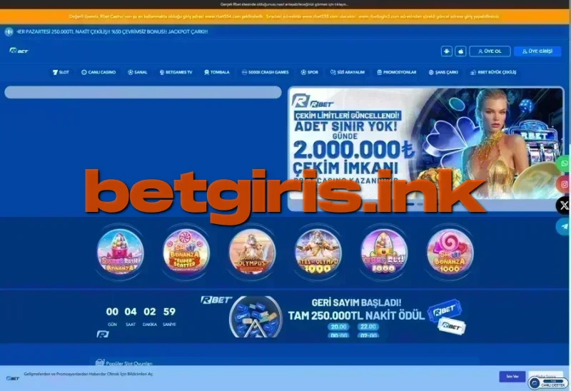 Rbet ana sayfa görünümü