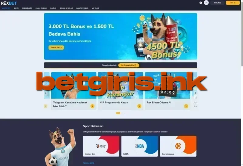 Rexbet ana sayfa görünümü