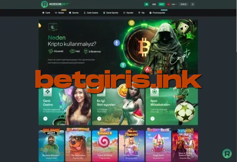 Rodosbet ana sayfa görünümü