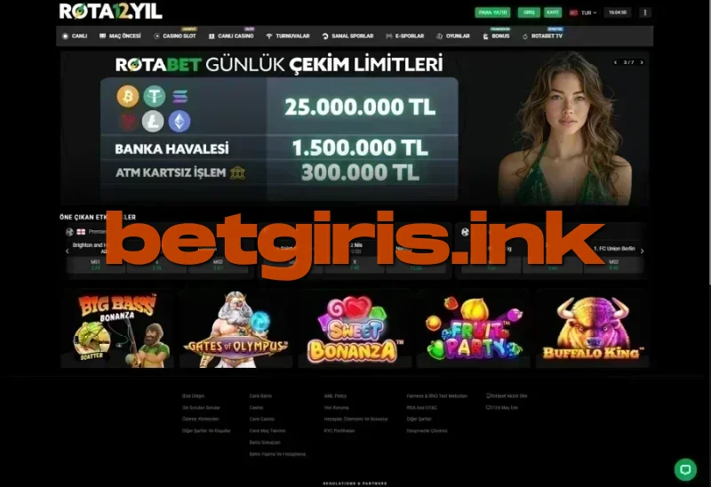 Rotabet ana sayfa görünümü