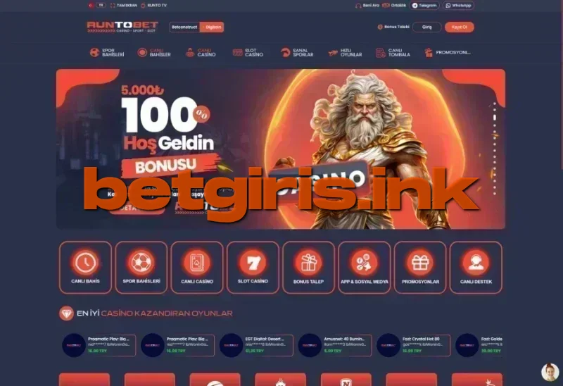 Runtobet ana sayfa görünümü