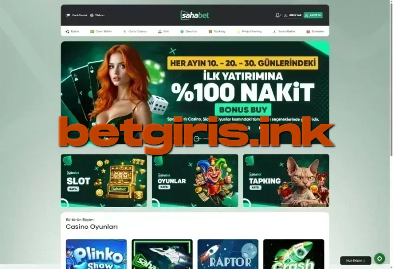 Sahabet ana sayfa görünümü