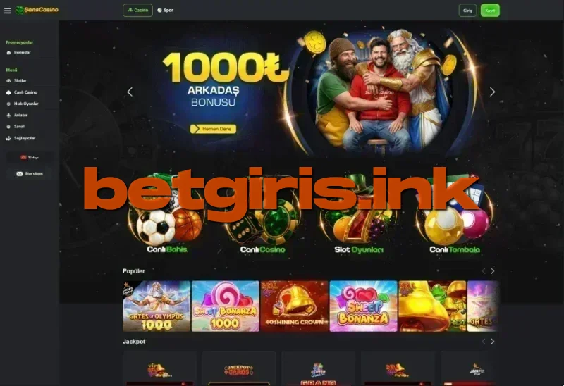 Şanscasino ana sayfa görünümü
