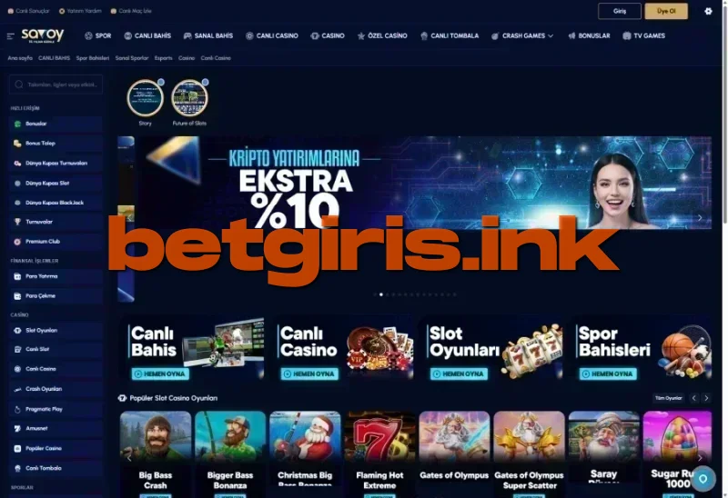 Savoybetting ana sayfa görünümü
