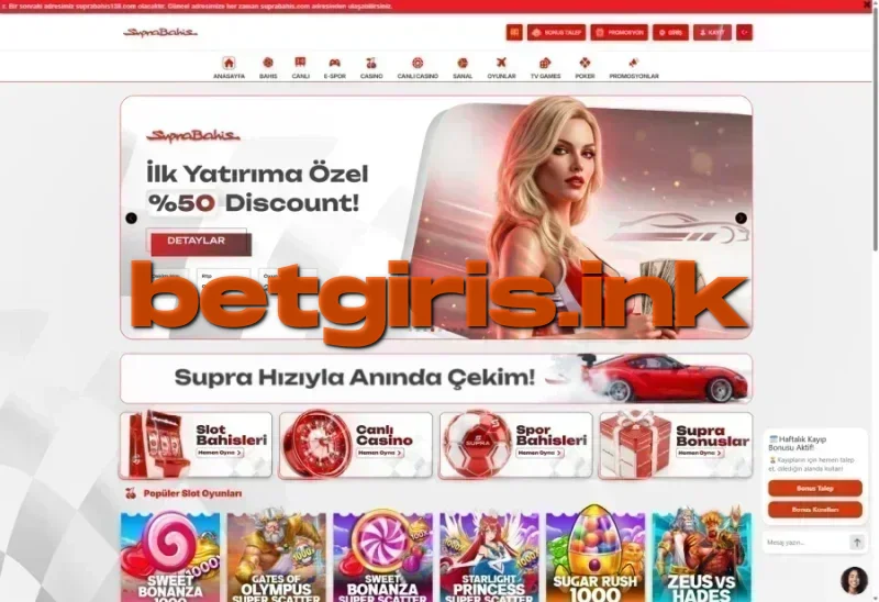 Suprabahis ana sayfa görünümü