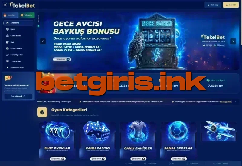 Tekelbet ana sayfa görünümü