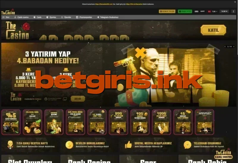 TheCasino ana sayfa görünümü