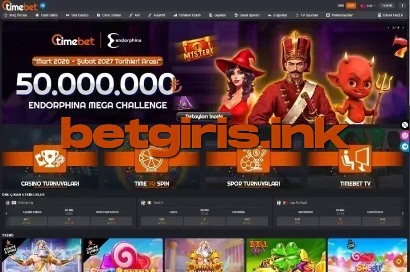 Timebet ana sayfa görünümü