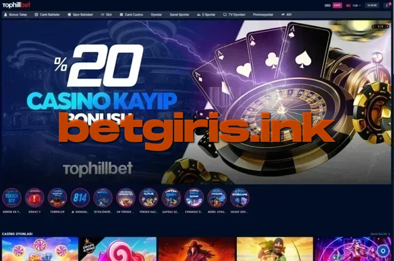 Tophillbet ana sayfa görünümü
