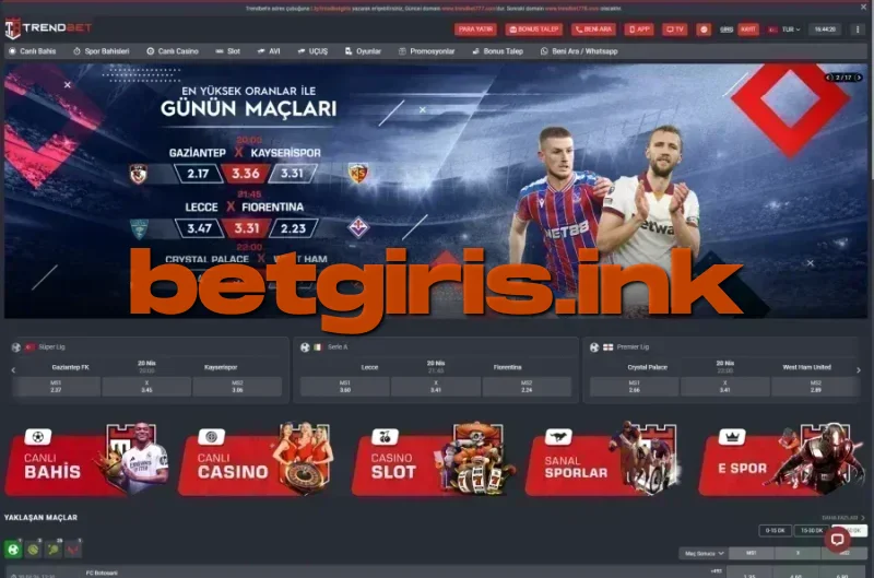 Trendbet ana sayfa görünümü