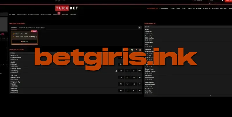 Türkbet ana sayfa görünümü