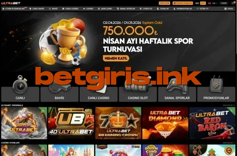 Ultrabet ana sayfa görünümü