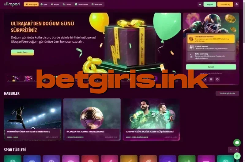 Ultrapari ana sayfa görünümü
