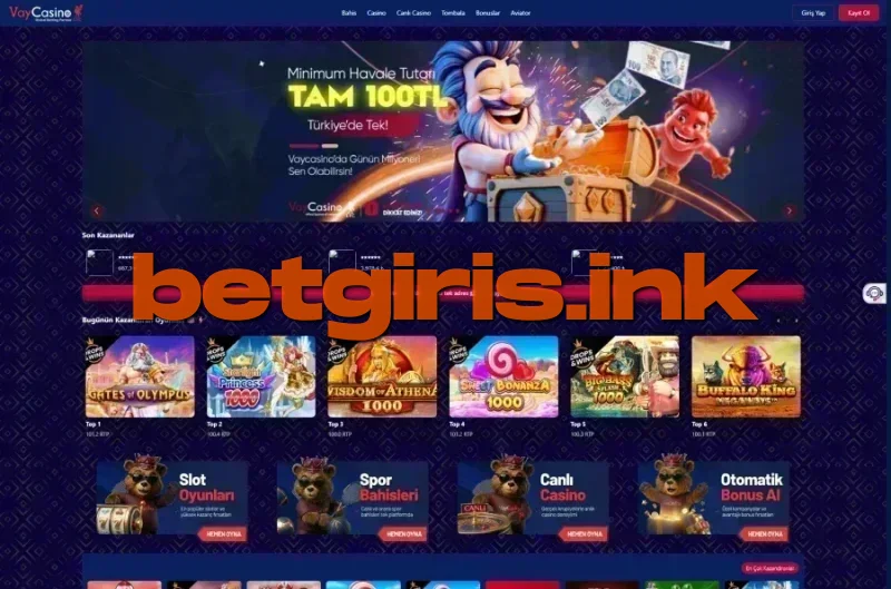 VayCasino ana sayfa görünümü