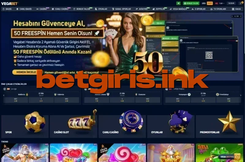 Vegabet ana sayfa görünümü